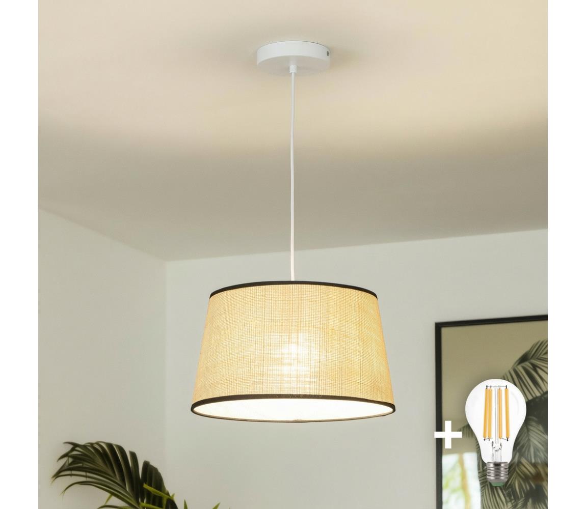 Brilagi - LED luster na lanku CERIA 1xE27/40W/230V, priemer 35 cm, béžový EG300171+EG781083