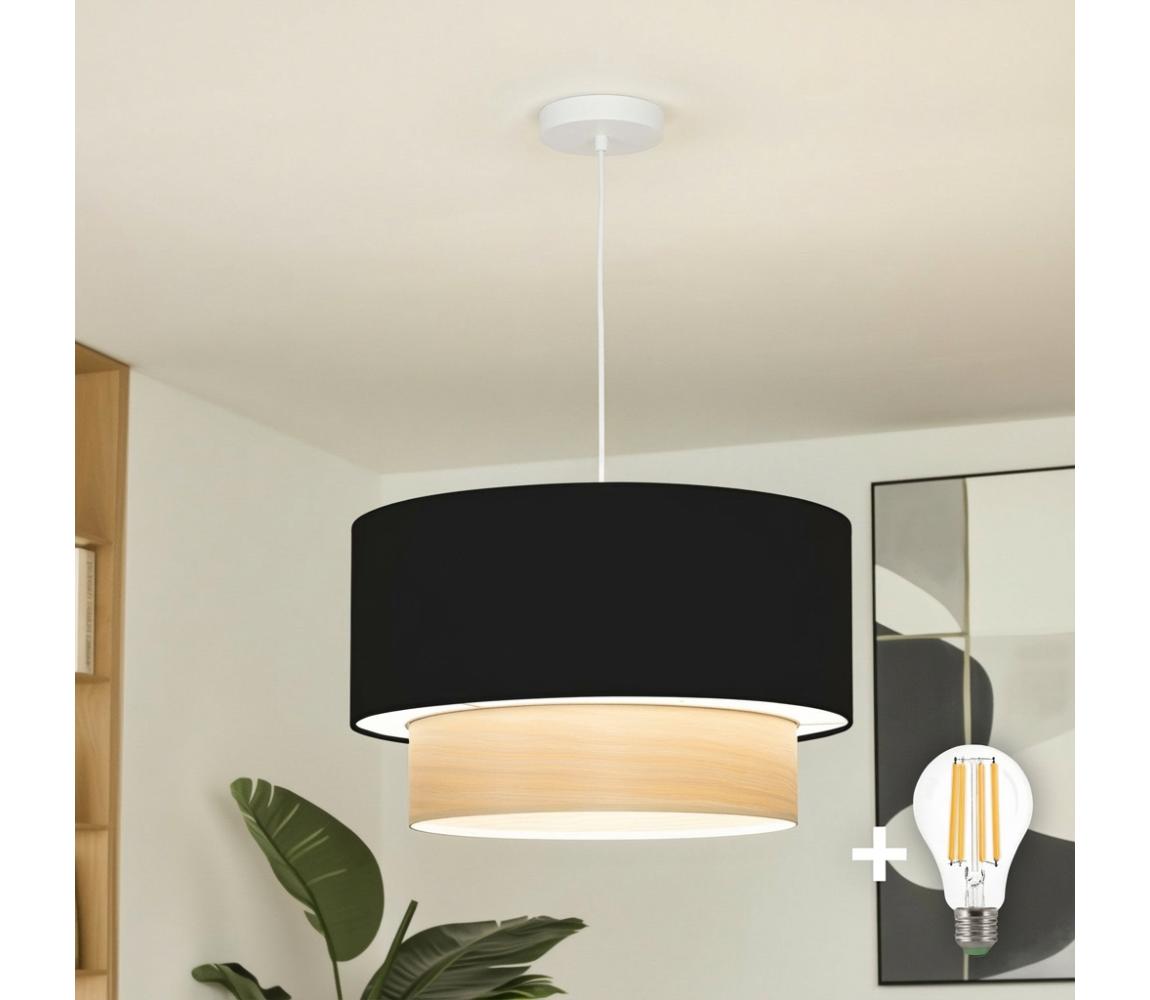 Brilagi - LED luster na lanku CERIA 1xE27/40W/230V priemer 50 cm čierna/béžová EG300171+EG781091