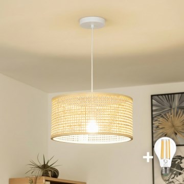 Brilagi - LED luster na lanku CERIA BOHO 1xE27/40W/230V pr. 25 cm bambus