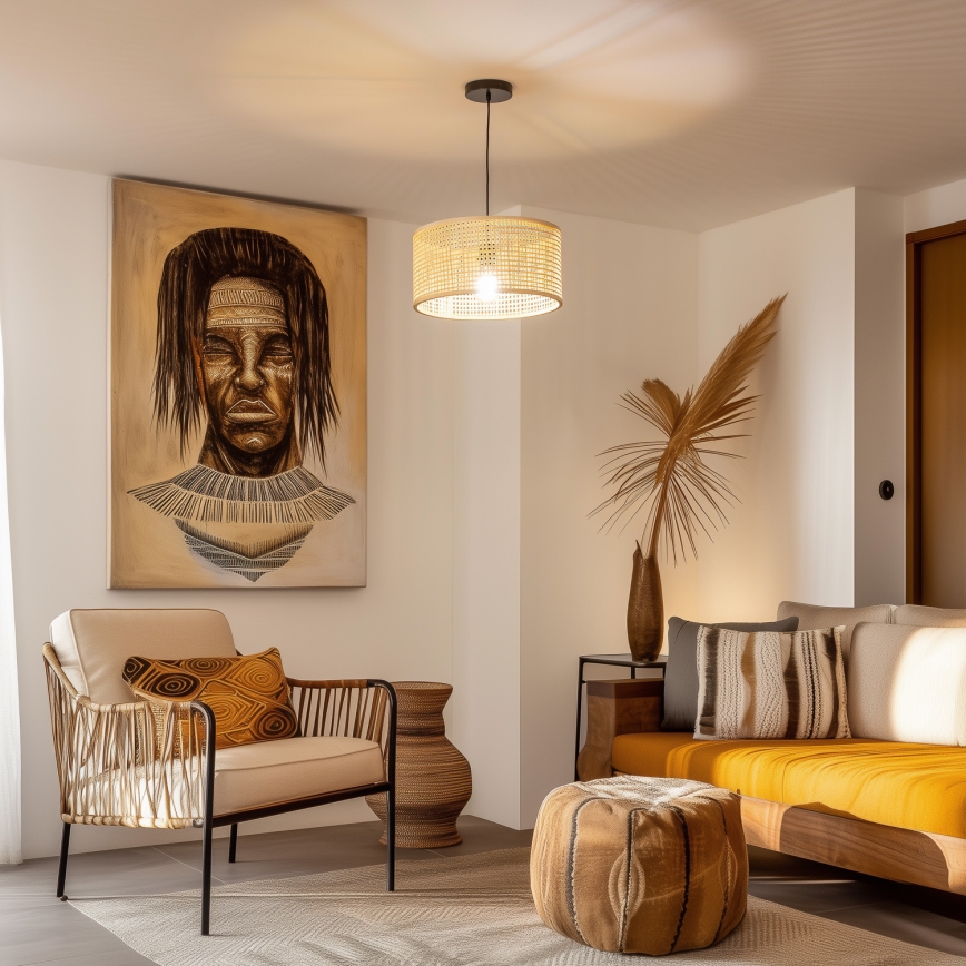 Brilagi - LED luster na lanku CERIA BOHO 1xE27/40W/230V pr. 40 cm bambus