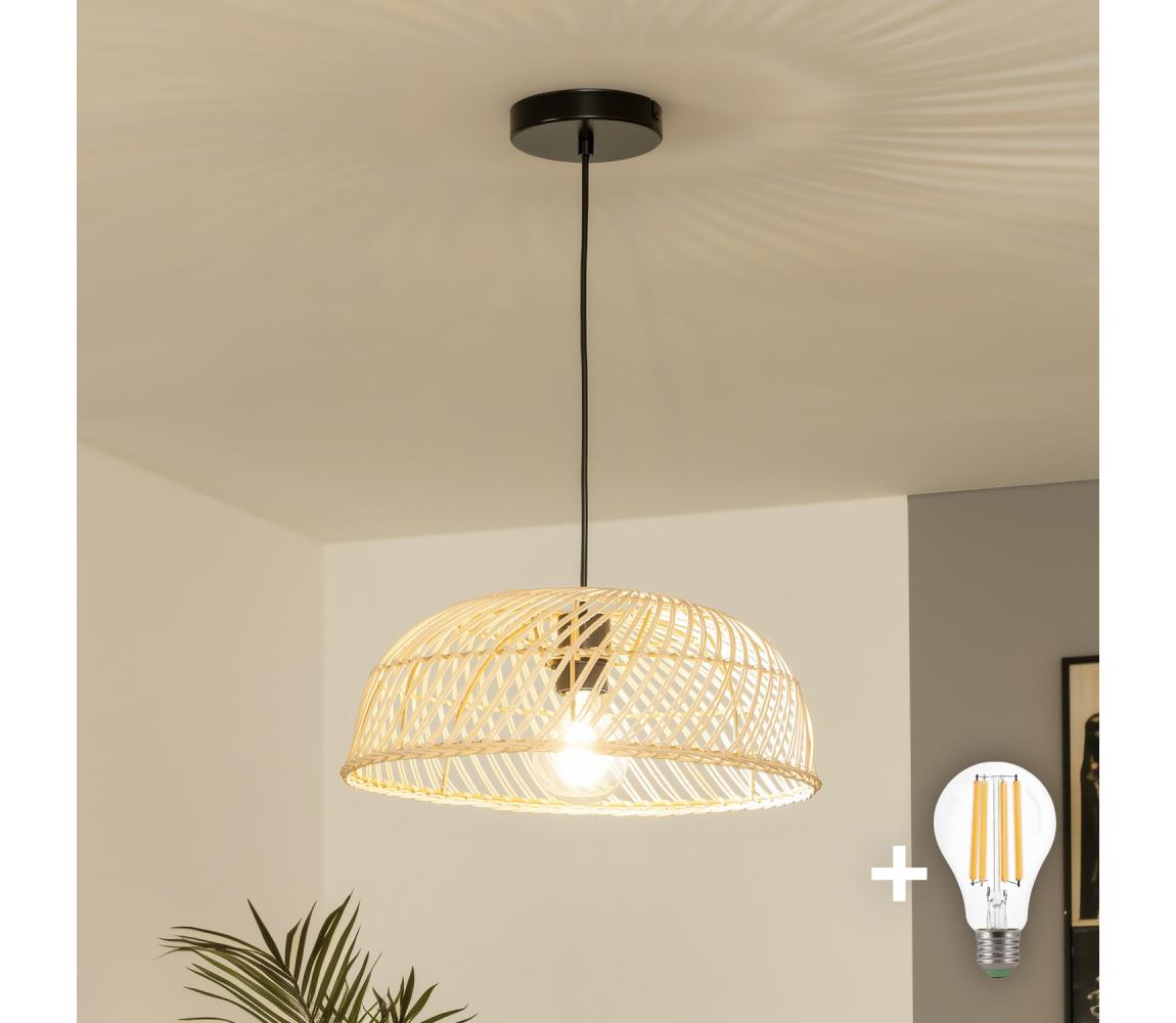 Brilagi - LED luster na lanku CERIA BOHO 1xE27/40W/230V pr. 60 cm ratan BG3987+EG781132