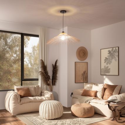 Brilagi - LED luster na lanku CERIA BOHO 1xE27/40W/230V priemer 100 cm bambus