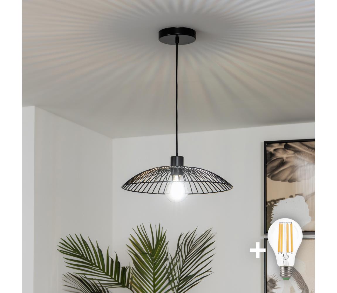 Brilagi - LED luster na lanku CERIA WIRE 1xE27/40W/230V pr. 26 cm čierna BG3987+EG300158