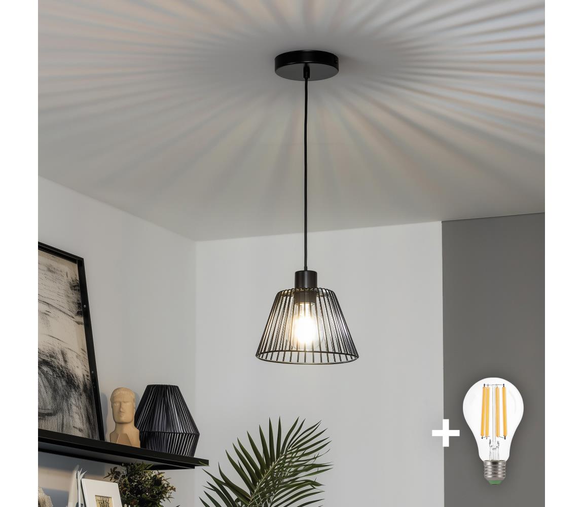 Brilagi - LED luster na lanku CERIA WIRE 1xE27/40W/230V priemer 21 cm čierny BG3987+EG300162