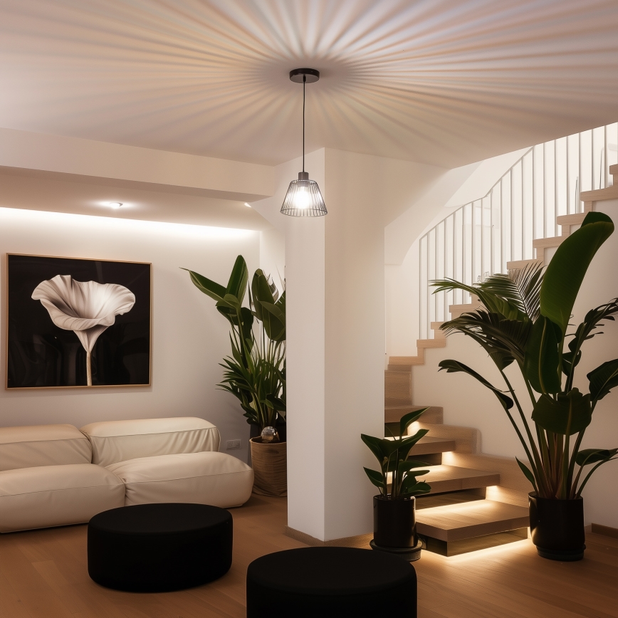 Brilagi - LED luster na lanku CERIA WIRE 1xE27/40W/230V priemer 21 cm čierny