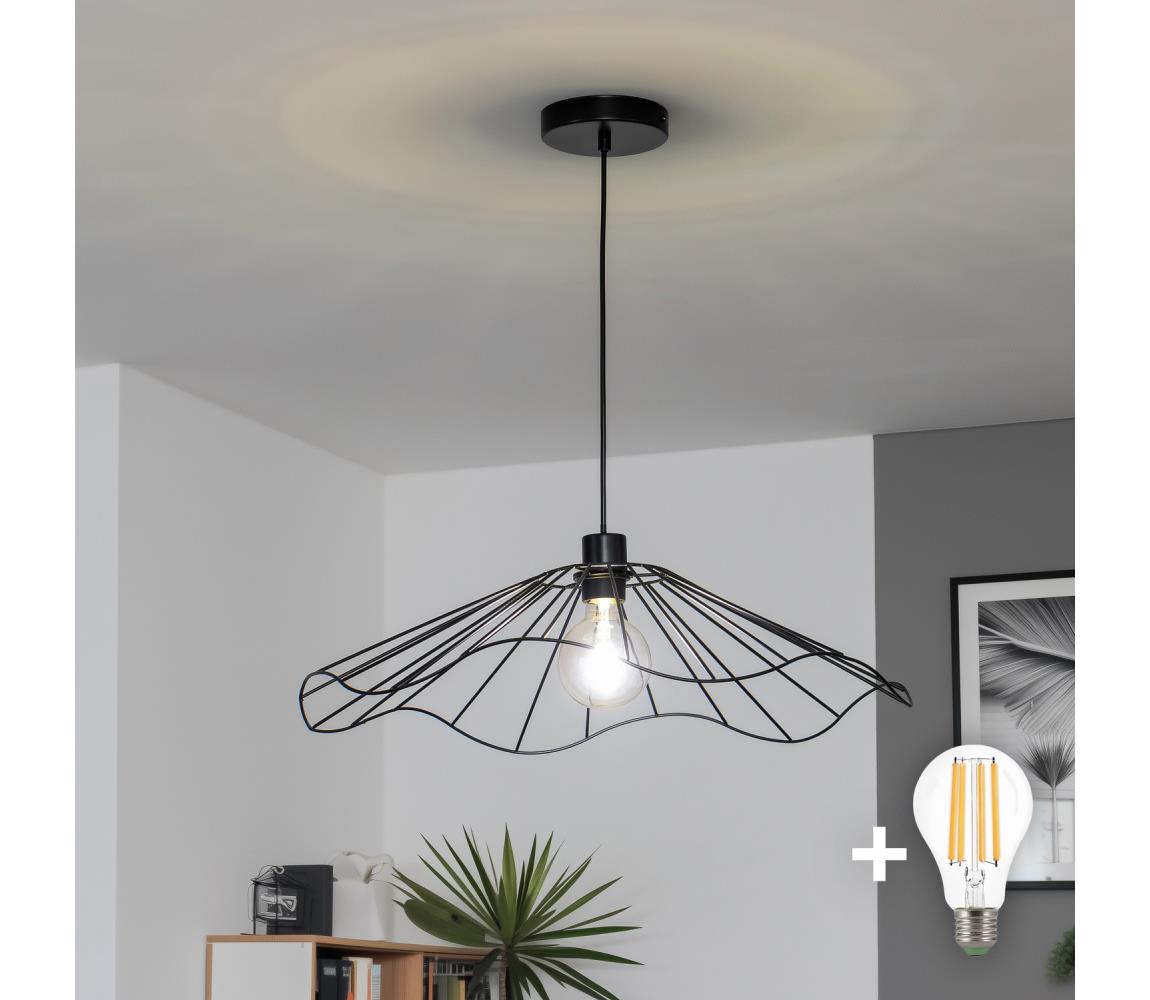 Brilagi - LED luster na lanku CERIA WIRE 1xE27/40W/230V priemer 60 cm čierna BG3987+EG300156