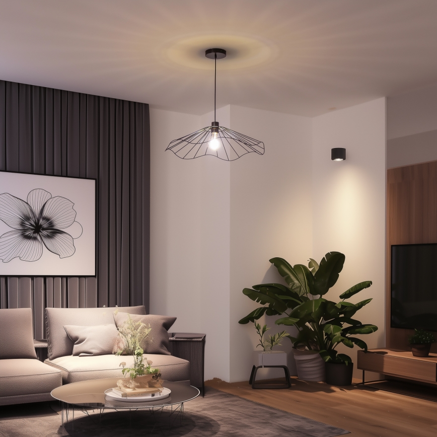 Brilagi - LED luster na lanku CERIA WIRE 1xE27/40W/230V priemer 60 cm čierna