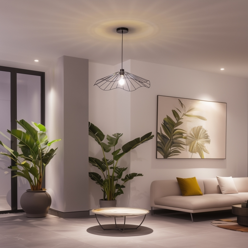 Brilagi - LED luster na lanku CERIA WIRE 1xE27/40W/230V priemer 60 cm čierna