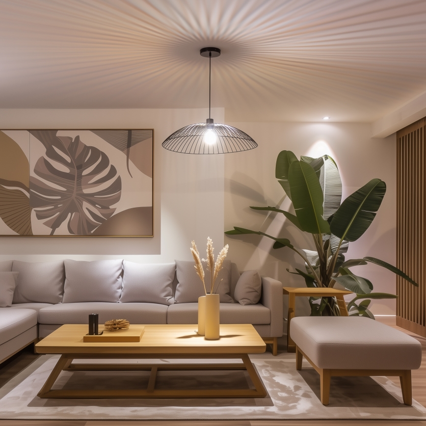 Brilagi - LED luster na lanku CERIA WIRE 1xE27/40W/230V priemer 60 cm čierna