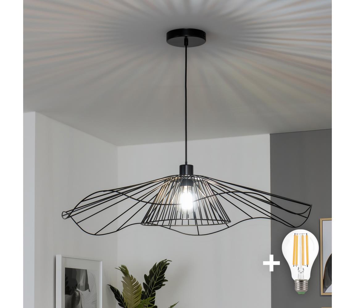 Brilagi - LED luster na lanku CERIA WIRE 1xE27/40W/230V priemer 80 cm čierna BG3987+EG300157+EG300163