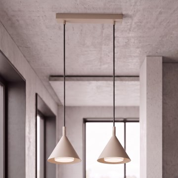 BRILAGI - LED Luster na lanku CONE DOUBLE 2xGX53/15W/230V béžová