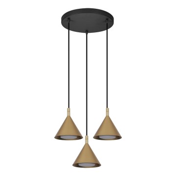 BRILAGI - LED Luster na lanku CONE TRIPLE ROUND 3xGX53/15W/230V zlatý