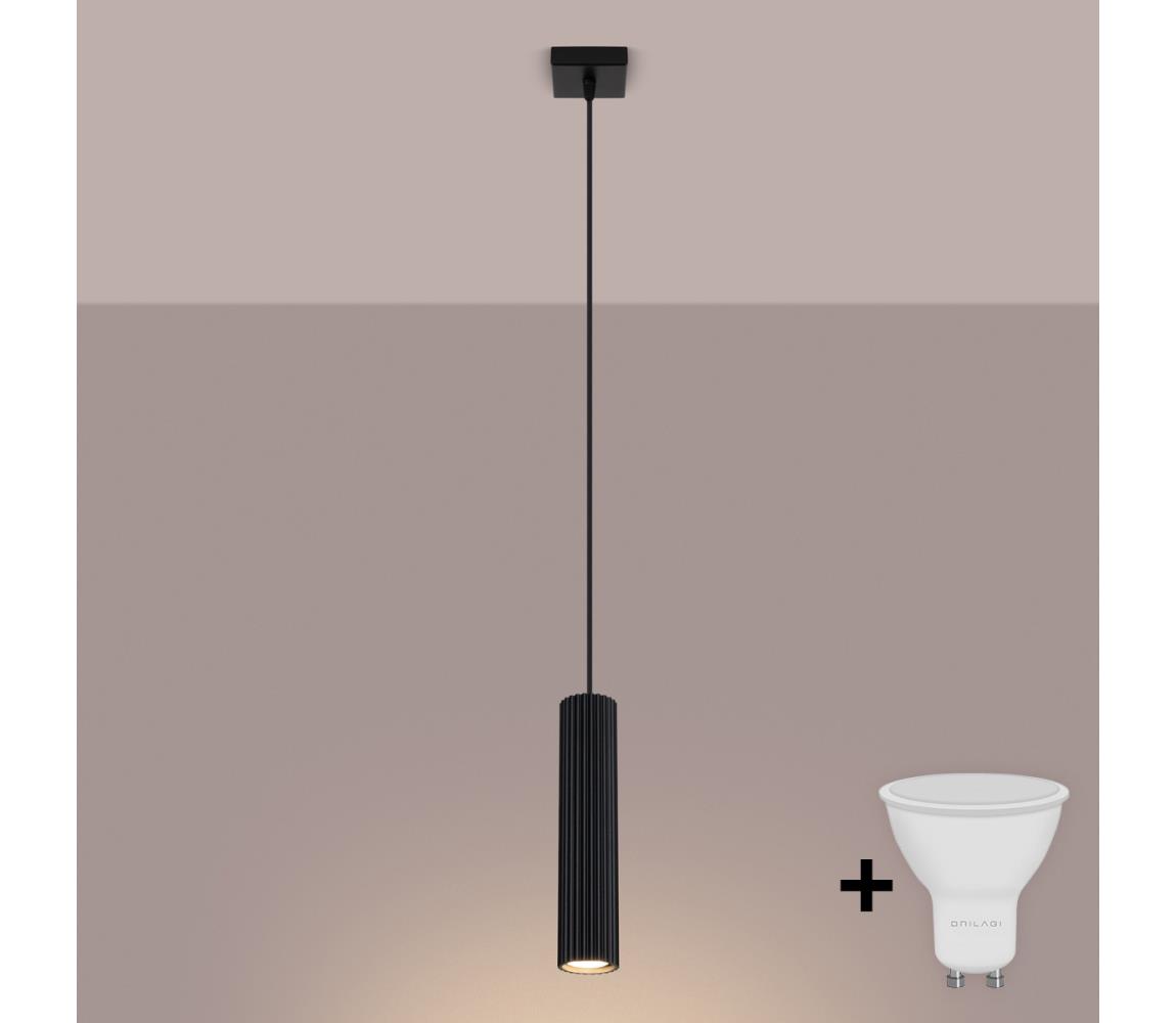 Brilagi - LED luster na lanku CRESTO 1xGU10/10W/230V čierna BR.1573