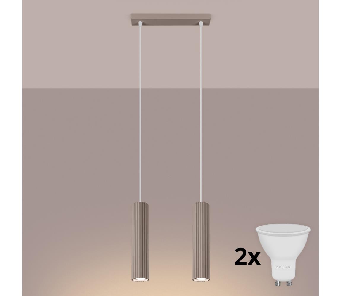 Brilagi - LED luster na lanku CRESTO 2xGU10/10W/230V taupe BR.1773