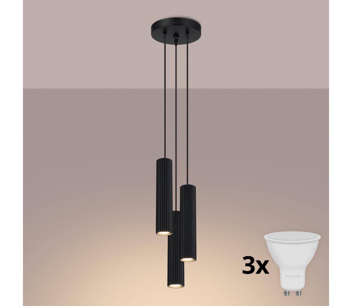 Brilagi - LED luster na lanku CRESTO 3xGU10/10W/230V čierny BR.1576