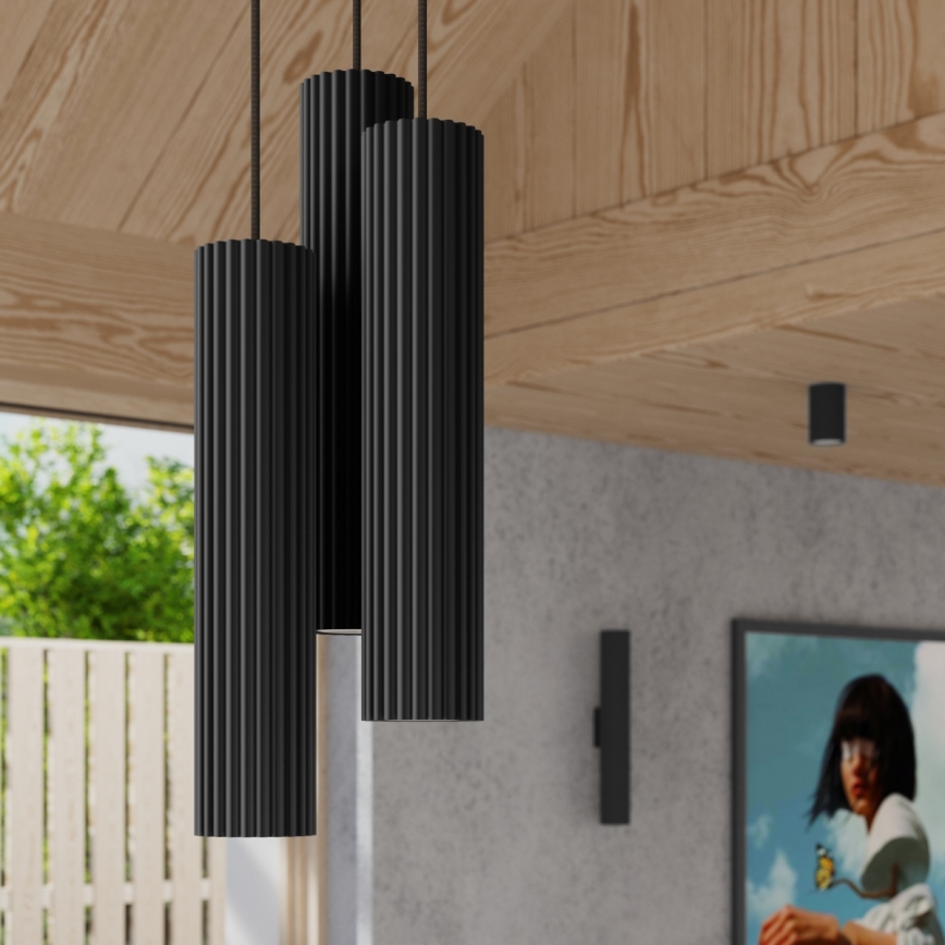 Brilagi - LED luster na lanku CRESTO 3xGU10/10W/230V čierny