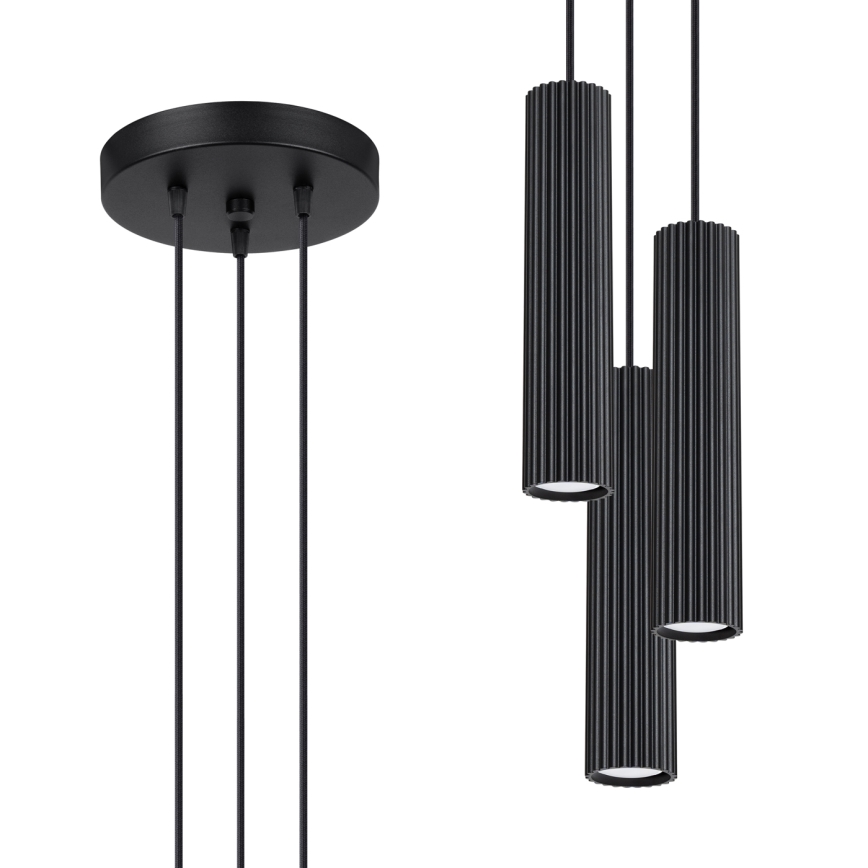 Brilagi - LED luster na lanku CRESTO 3xGU10/10W/230V čierny
