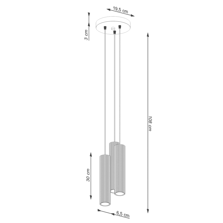 Brilagi - LED luster na lanku CRESTO 3xGU10/10W/230V čierny
