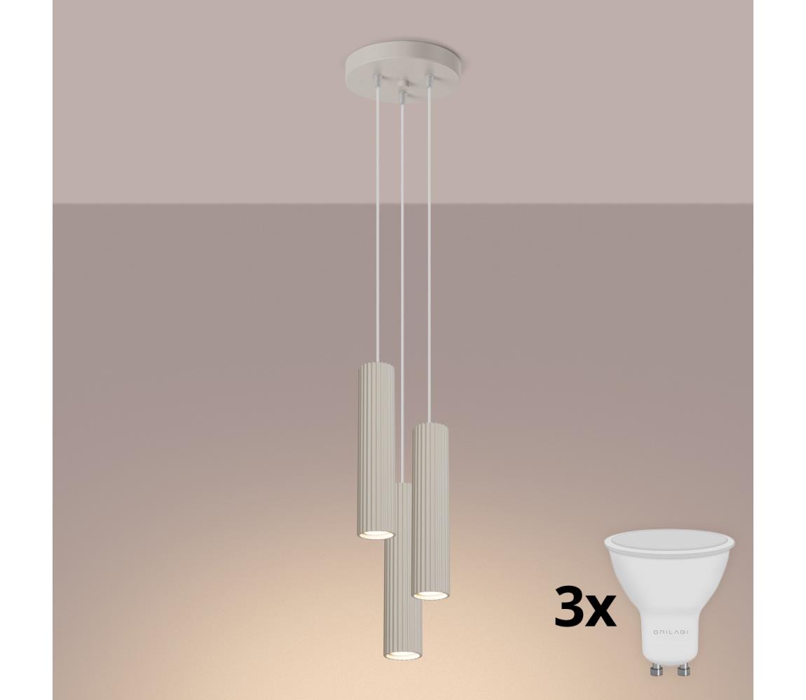 Brilagi - LED luster na lanku CRESTO 3xGU10/10W/230V krémový BR.1595