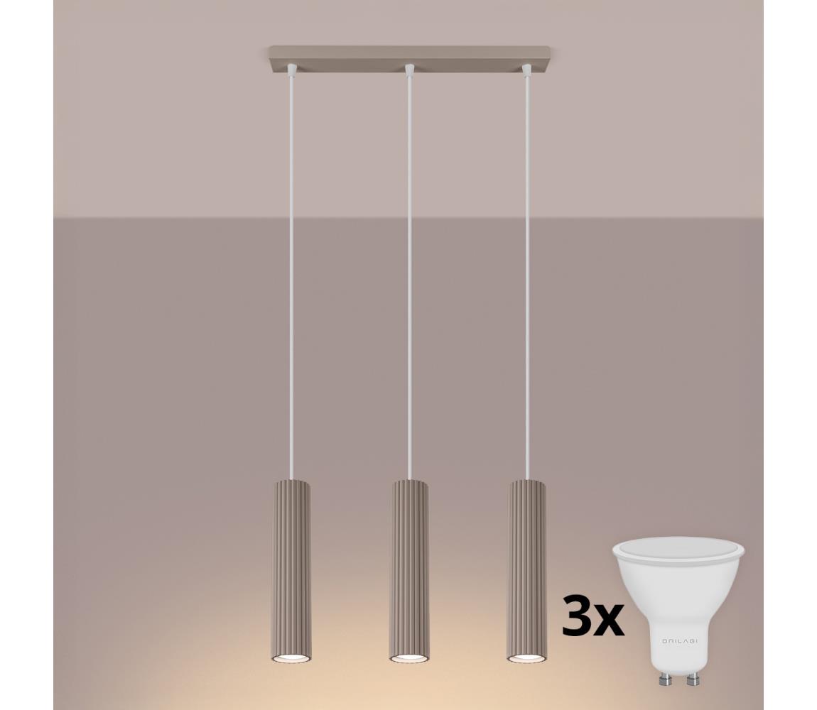 Brilagi - LED luster na lanku CRESTO 3xGU10/10W/230V taupe BR.1774