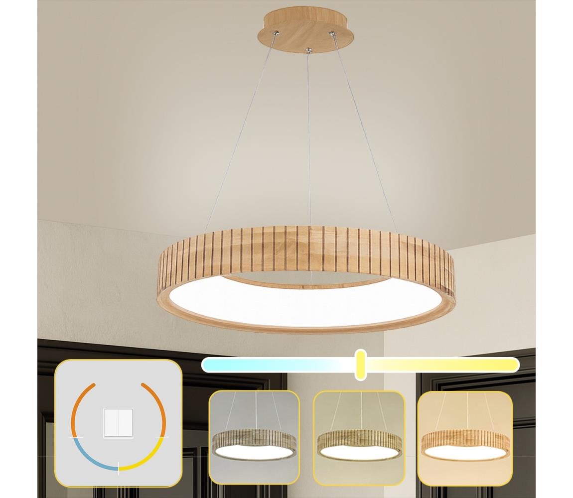 Brilagi - LED luster na lanku FALCON WOOD MODERN LED/40W/230V pr. 60 cm drevo BRI528