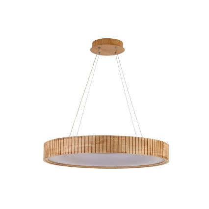 Brilagi - závesný LED luster na lanku FALCON WOOD MODERN, LED/40W/230V, 3000/4000/6000K (nastaviteľná teplota), priemer 60 cm, drevo