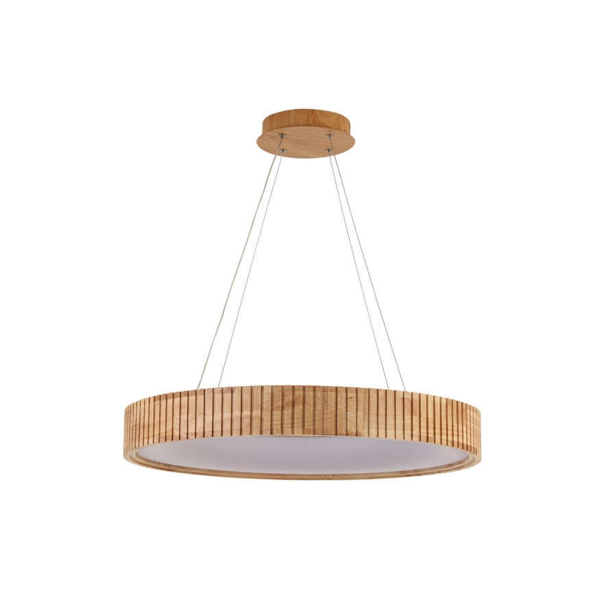 Brilagi - závesný LED luster na lanku FALCON WOOD MODERN, LED/40W/230V, 3000/4000/6000K (nastaviteľná teplota), priemer 60 cm, drevo