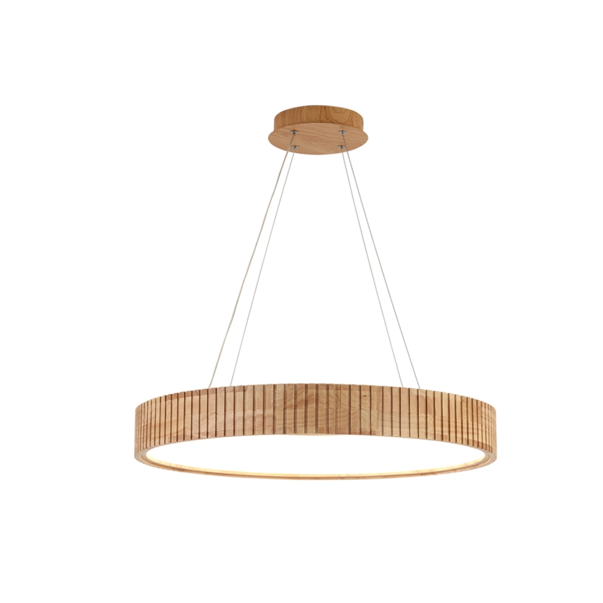 Brilagi - závesný LED luster na lanku FALCON WOOD MODERN, LED/40W/230V, 3000/4000/6000K (nastaviteľná teplota), priemer 60 cm, drevo
