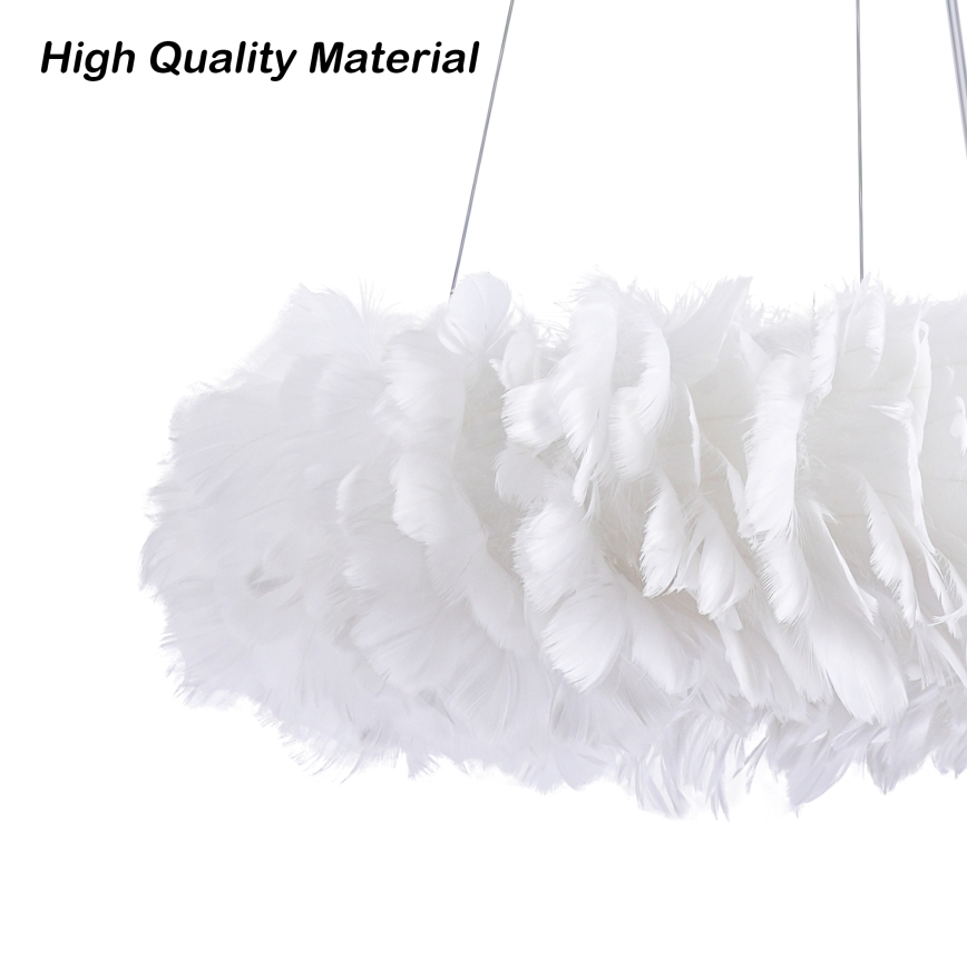 Brilagi - LED luster na lanku FEATHER 3xE27/40W/230V + 3xLED/3W pr. 40 cm biela
