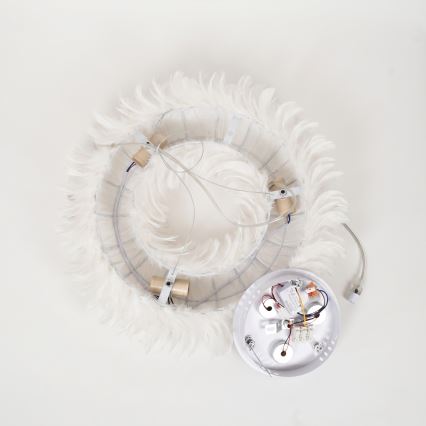 Brilagi - LED luster na lanku FEATHER 3xE27/40W/230V + 3xLED/3W pr. 40 cm biela