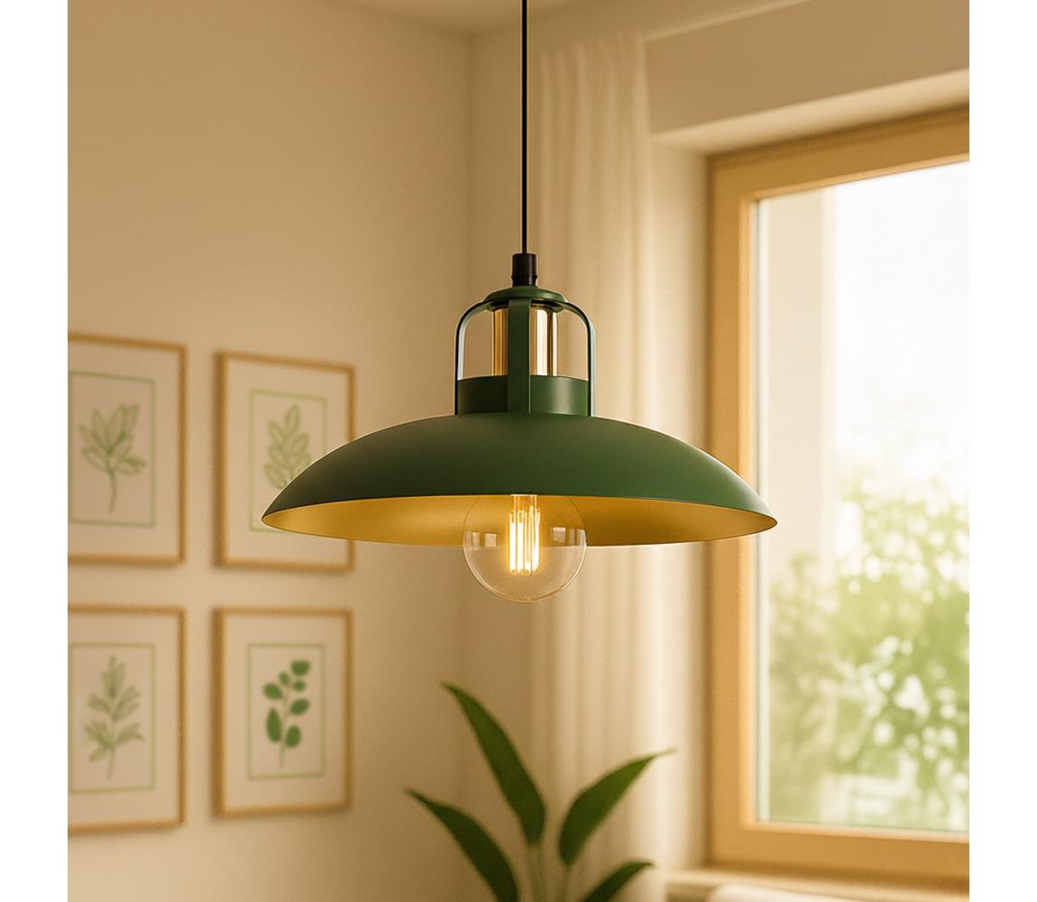 Brilagi - LED Luster na lanku FLAMENGO 1xE27/60W/230V zelená BG72379