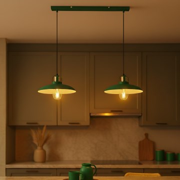 Brilagi - LED Luster na lanku FLAMENGO 2xE27/60W/230V zelená