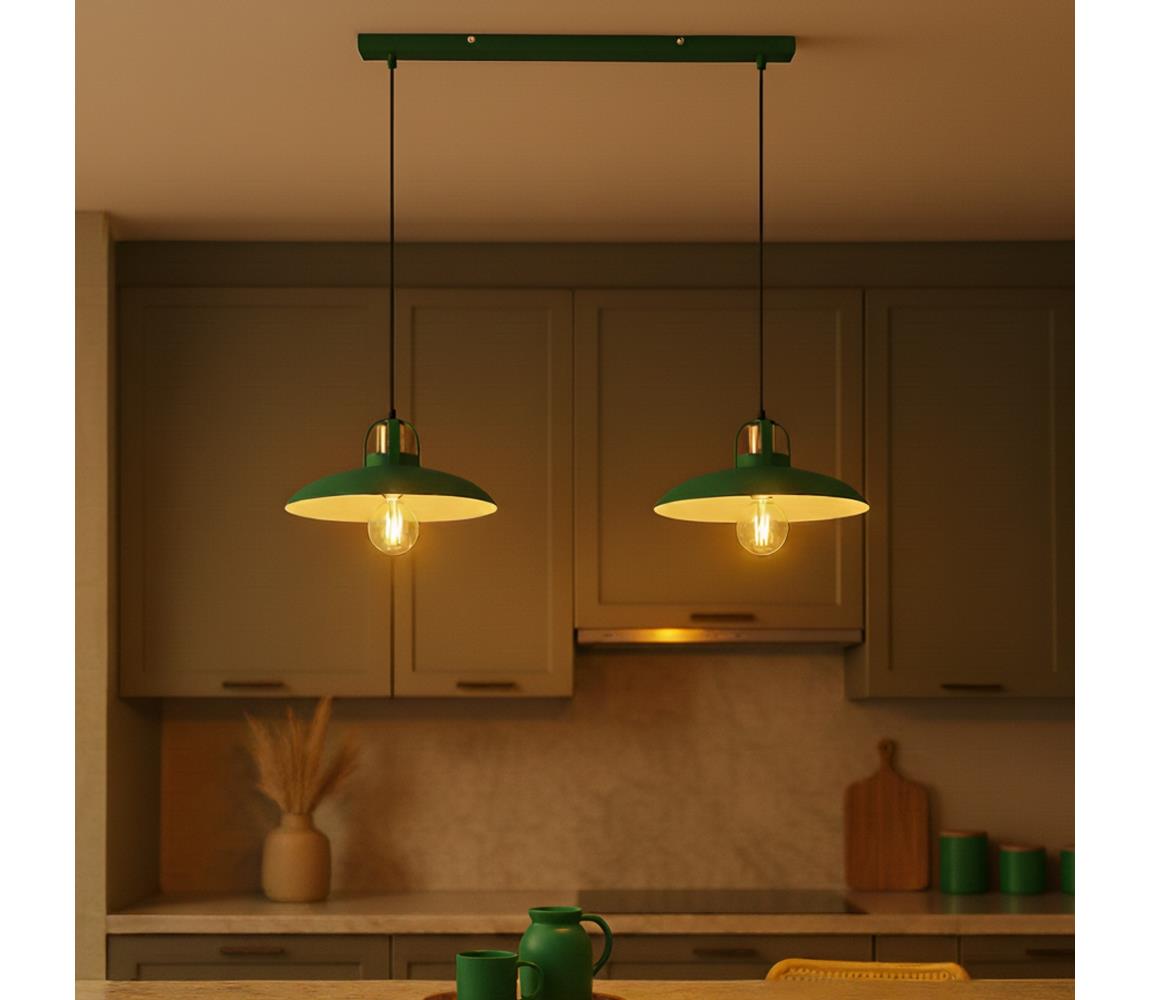 Brilagi - LED Luster na lanku FLAMENGO 2xE27/60W/230V zelená BG72380