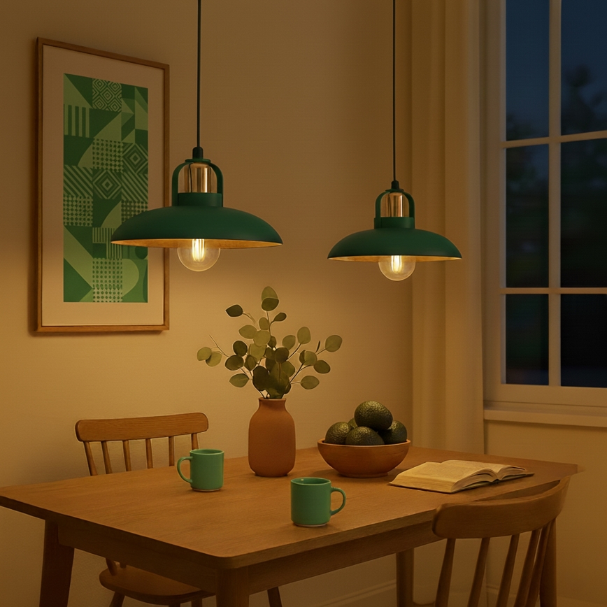 Brilagi - LED Luster na lanku FLAMENGO 2xE27/60W/230V zelená