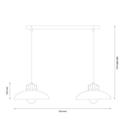 Brilagi - LED Luster na lanku FLAMENGO 2xE27/60W/230V zelená