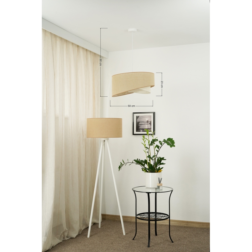 Brilagi - LED Luster na lanku LYRA 1xE27/15W/230V béžová/krémová