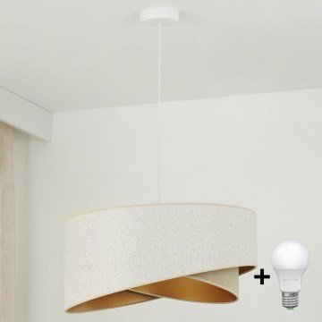 Brilagi - LED Luster na lanku LYRA 1xE27/15W/230V biela/béžová/zlatá