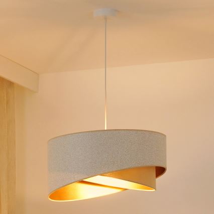 Brilagi - LED Luster na lanku LYRA 1xE27/15W/230V biela/béžová/zlatá