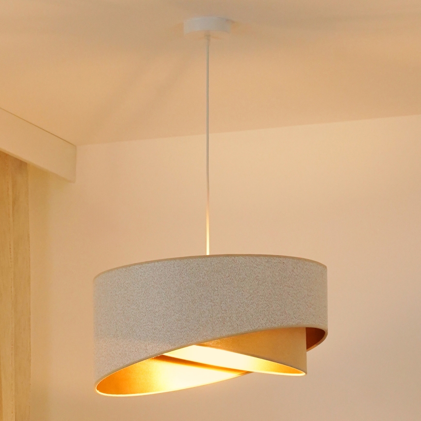 Brilagi - LED Luster na lanku LYRA 1xE27/15W/230V biela/béžová/zlatá