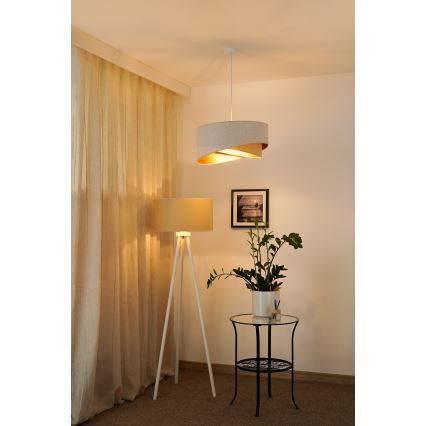 Brilagi - LED Luster na lanku LYRA 1xE27/15W/230V biela/béžová/zlatá