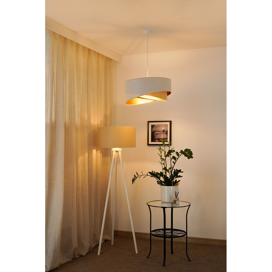 Brilagi - LED Luster na lanku LYRA 1xE27/15W/230V biela/béžová/zlatá
