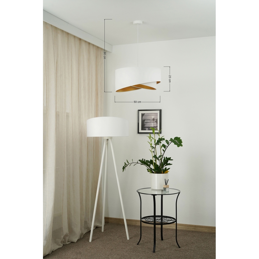 Brilagi - LED Luster na lanku LYRA 1xE27/15W/230V biela/zlatá