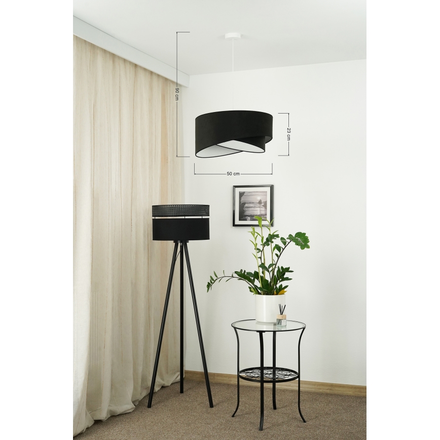 Brilagi - LED Luster na lanku LYRA 1xE27/15W/230V čierna/biela