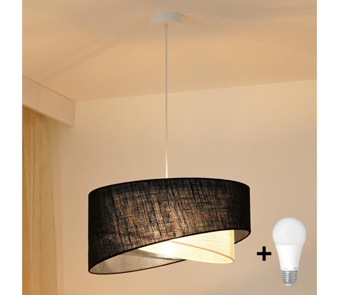 Brilagi - LED Luster na lanku LYRA 1xE27/15W/230V čierna/krémová 8590828007555