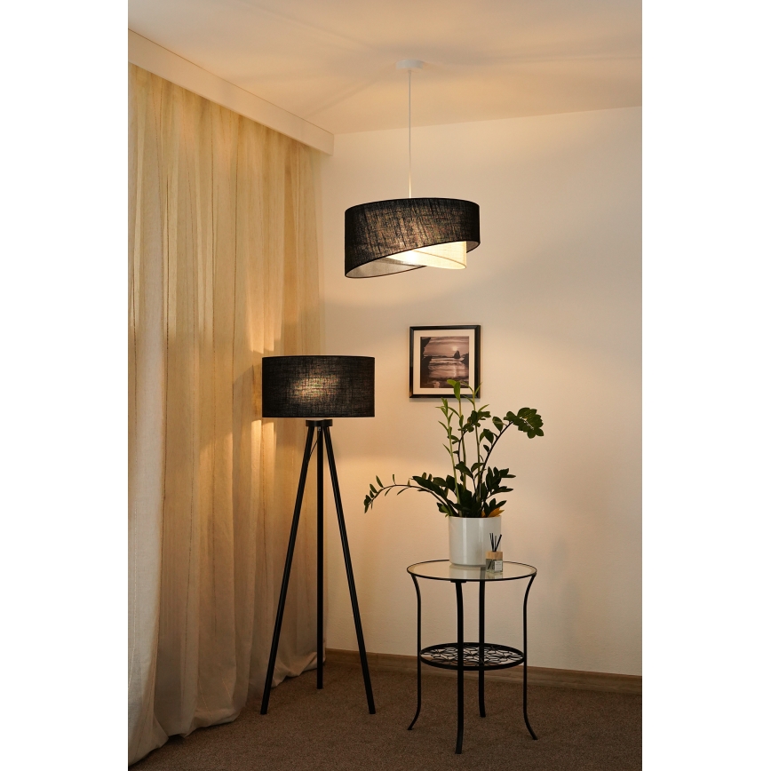 Brilagi - LED Luster na lanku LYRA 1xE27/15W/230V čierna/krémová