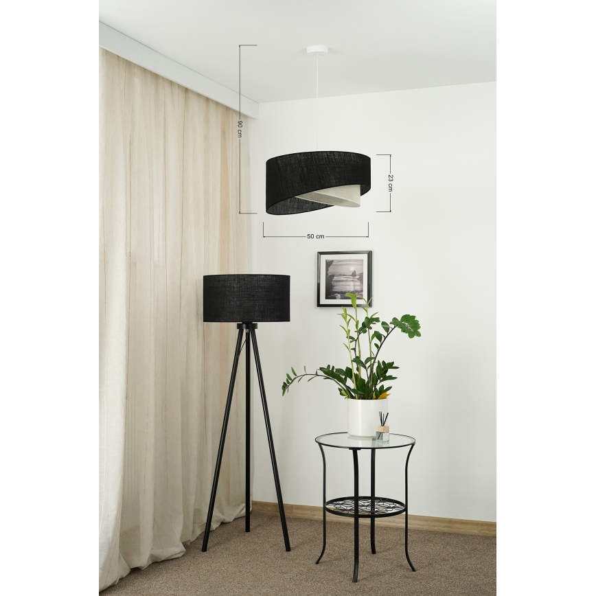 Brilagi - LED Luster na lanku LYRA 1xE27/15W/230V čierna/krémová