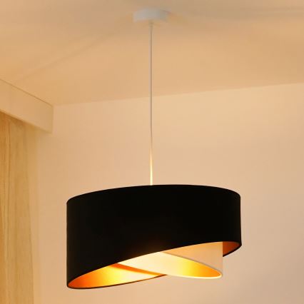 Brilagi - LED Luster na lanku LYRA 1xE27/15W/230V čierna/krémová/zlatá