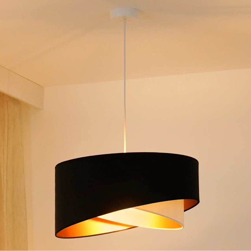Brilagi - LED Luster na lanku LYRA 1xE27/15W/230V čierna/krémová/zlatá