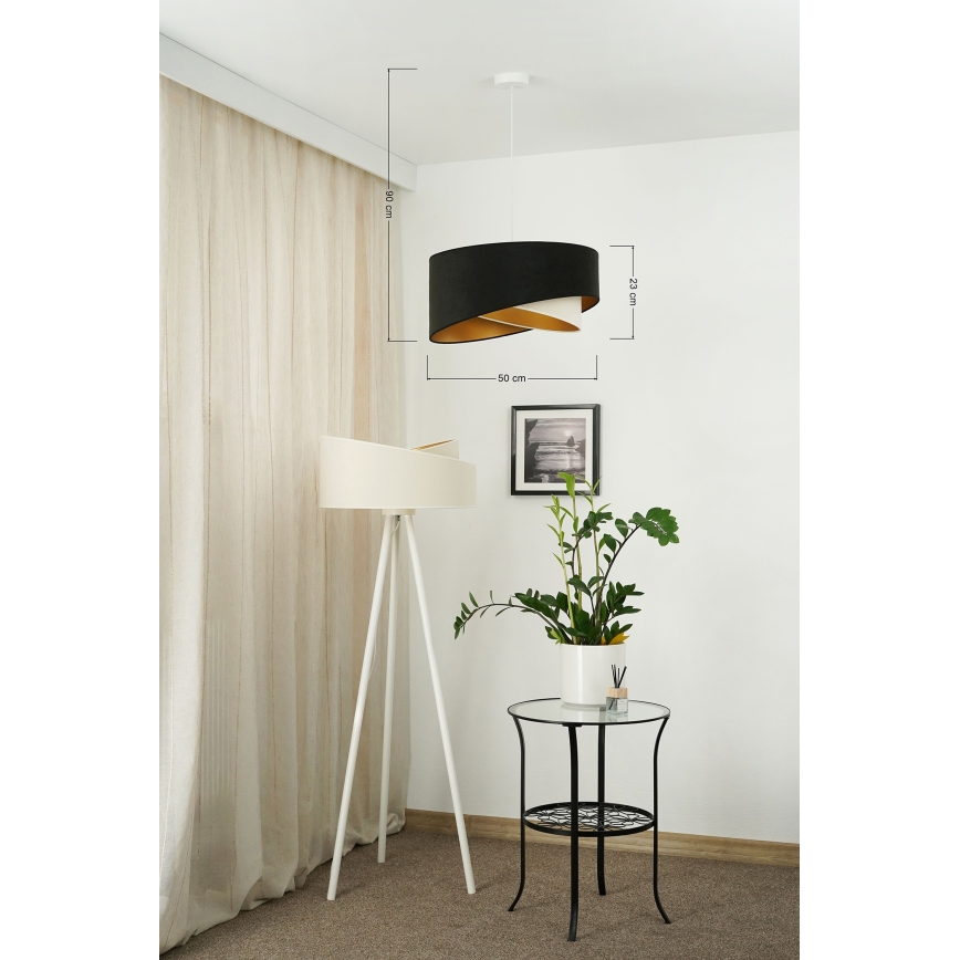 Brilagi - LED Luster na lanku LYRA 1xE27/15W/230V čierna/krémová/zlatá