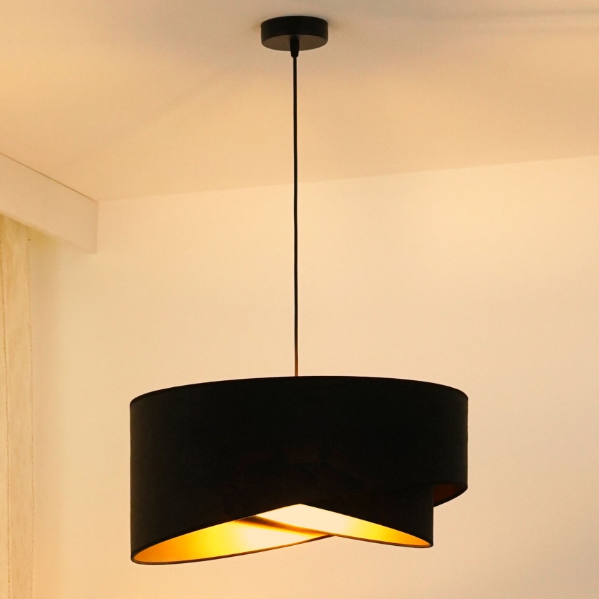 Brilagi - LED Luster na lanku LYRA 1xE27/15W/230V čierna/zlatá